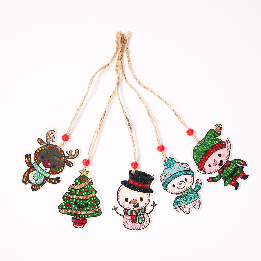 Double-side Christmas Diamond Painting DIY Hanging Pendant Trees Decoration