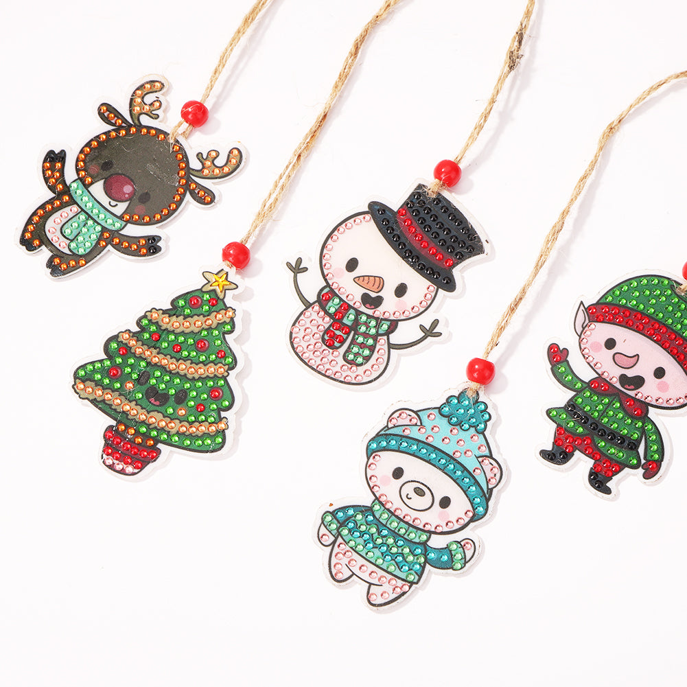 Double-side Christmas Diamond Painting DIY Hanging Pendant Trees Decoration