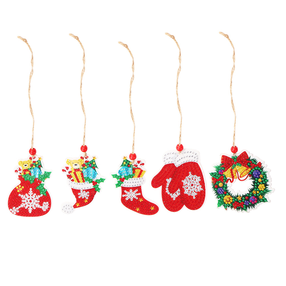 Double-side Christmas Diamond Painting DIY Hanging Pendant Trees Decoration