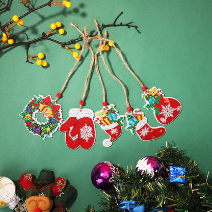 Double-side Christmas Diamond Painting DIY Hanging Pendant Trees Decoration