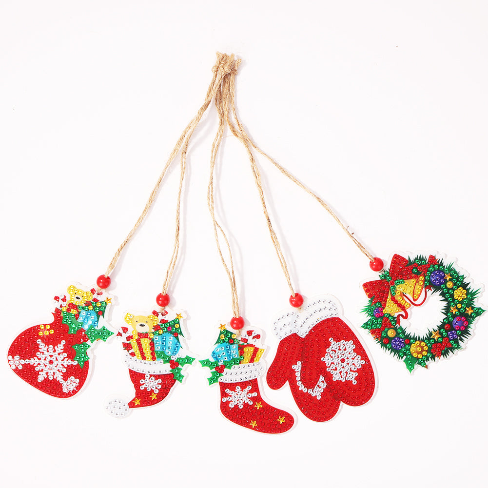 Double-side Christmas Diamond Painting DIY Hanging Pendant Trees Decoration