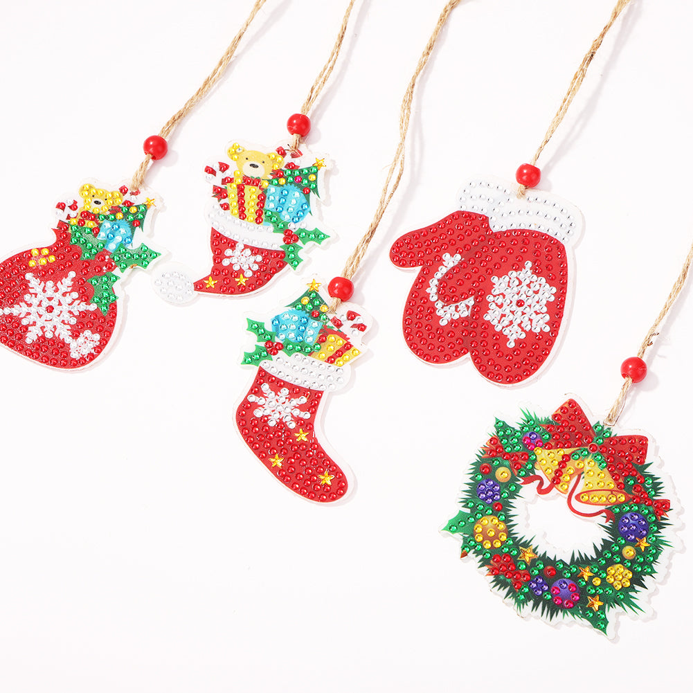 Double-side Christmas Diamond Painting DIY Hanging Pendant Trees Decoration