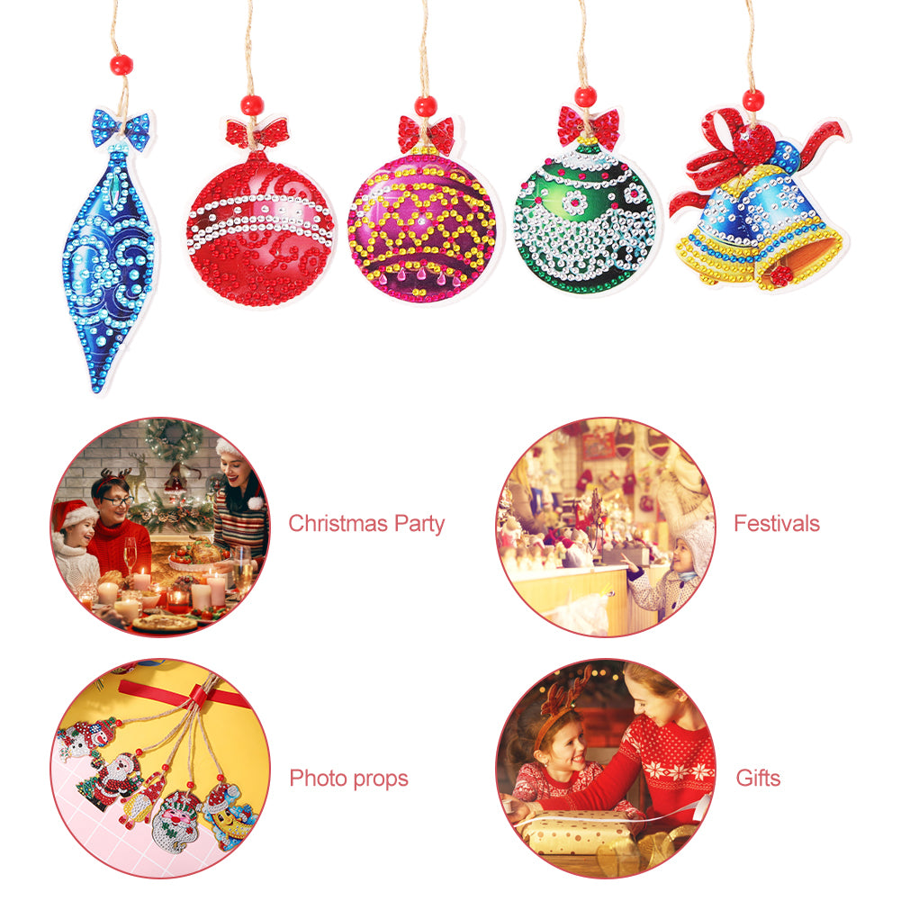 Double-side Christmas Diamond Painting DIY Hanging Pendant Trees Decoration