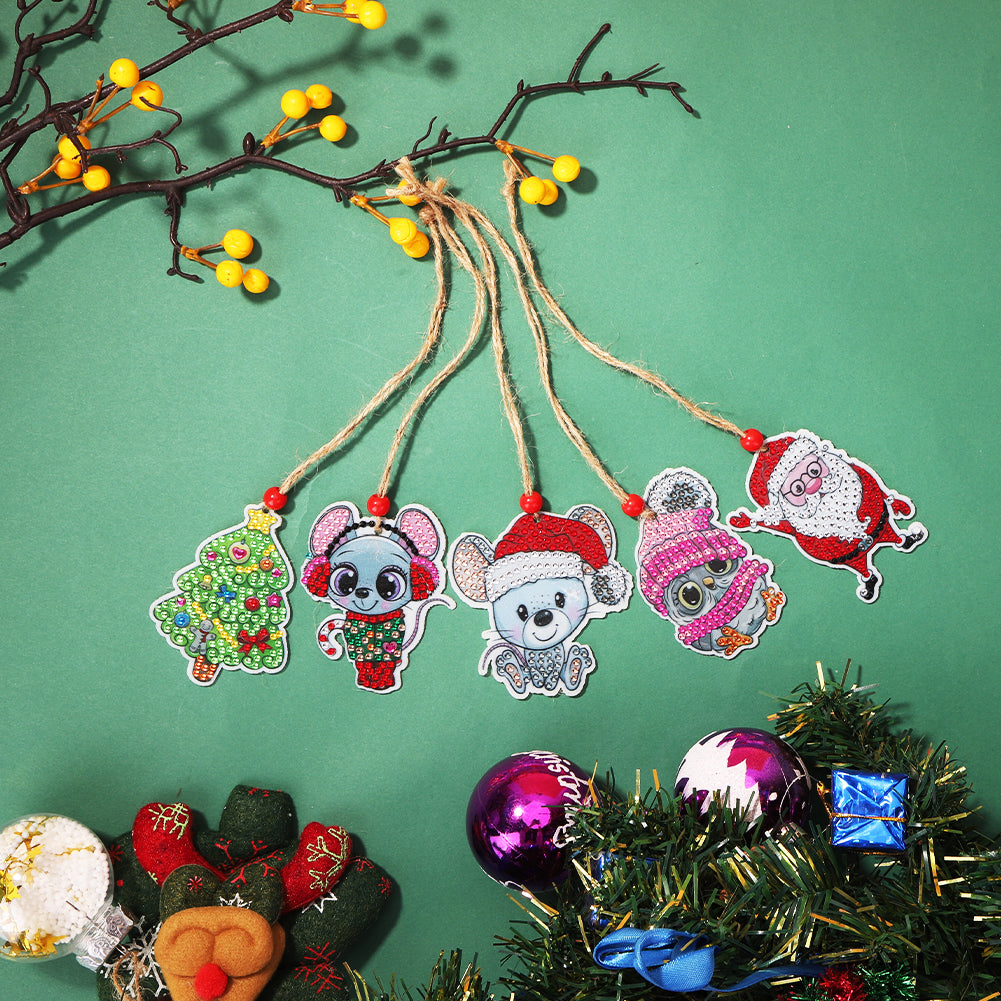 Double-side Christmas Diamond Painting DIY Hanging Pendant Trees Decoration