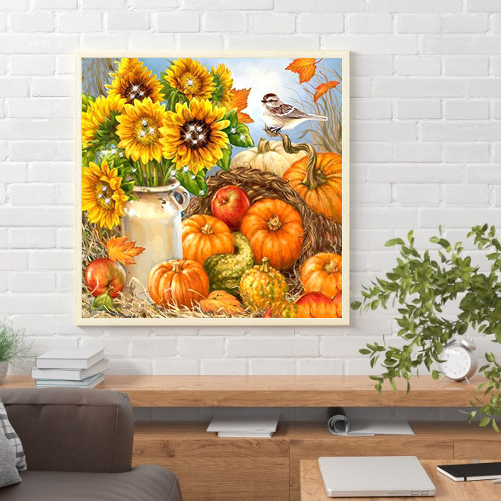 Sunflower Pumpkin - Full Round Drill Diamond Painting 40*40CM