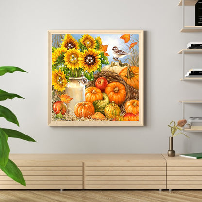 Sunflower Pumpkin - Full Round Drill Diamond Painting 40*40CM