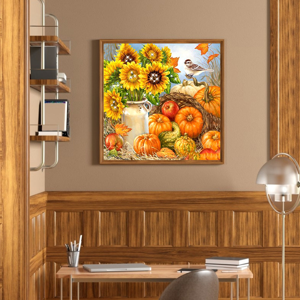 Sunflower Pumpkin - Full Round Drill Diamond Painting 40*40CM