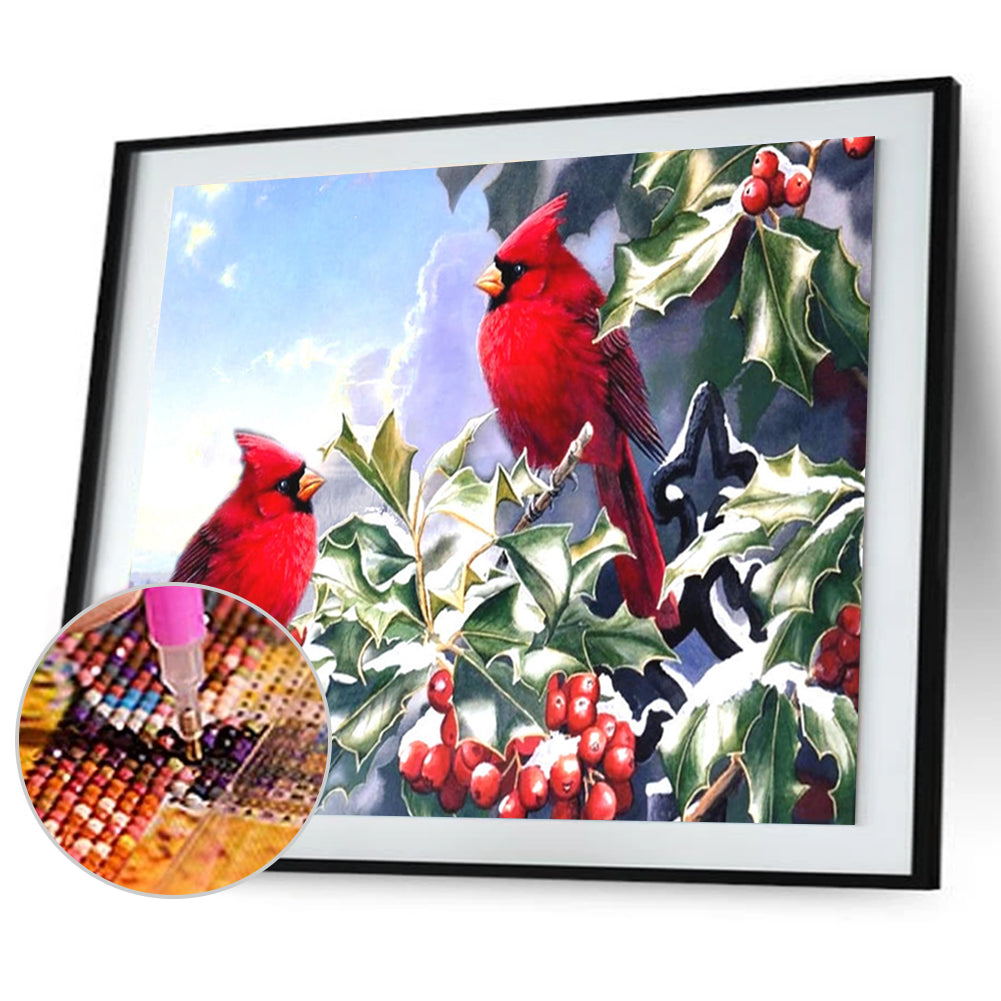 Red Birds - Full Round Drill Diamond Painting 45*40CM