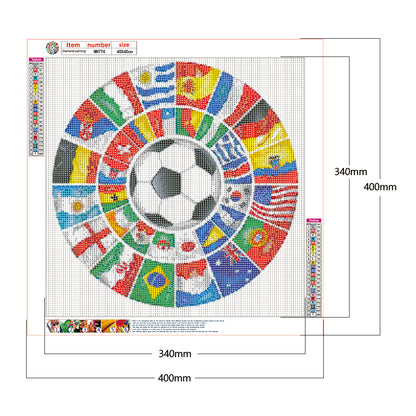 Soccer Flag - Full Round Drill Diamond Painting 40*40CM