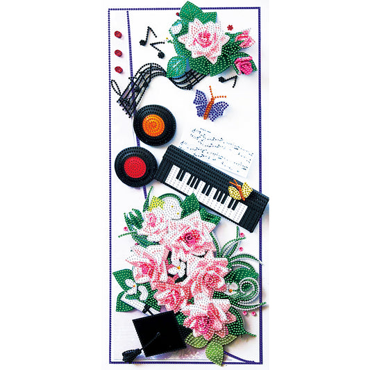 Flowers Keyboard - Special Shaped Drill Diamond Painting 30*60CM