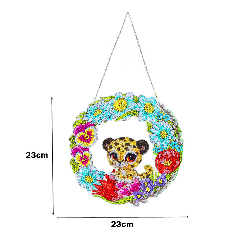 5D Ponit Drill Diamond Painting Crystal Wreath Mosaic Door Hanging Decor