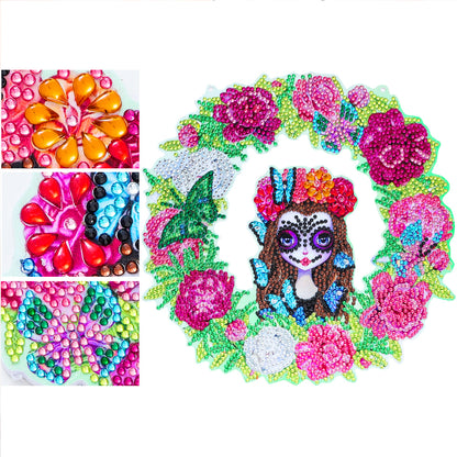 5D Ponit Drill Diamond Painting Crystal Wreath Mosaic Door Hanging Decor