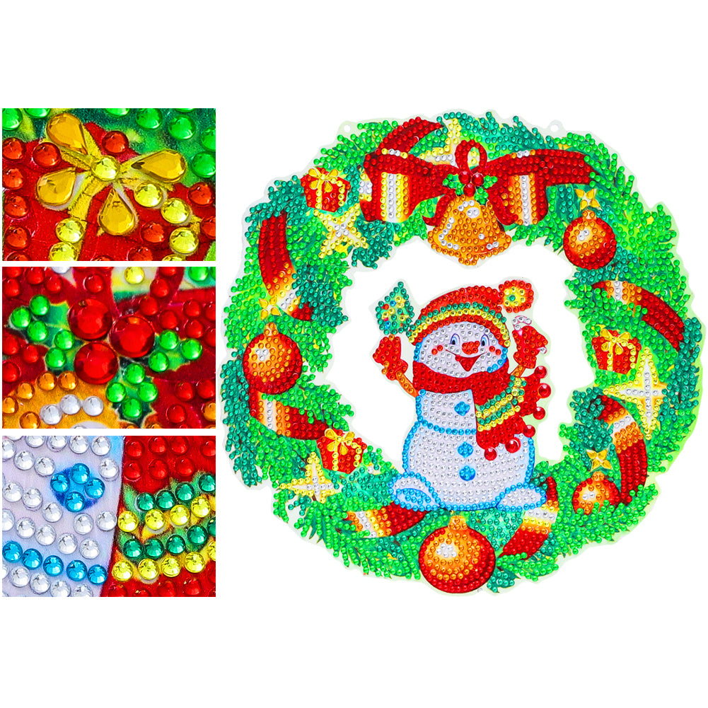 5D Ponit Drill Diamond Painting Crystal Wreath Mosaic Door Hanging Decor