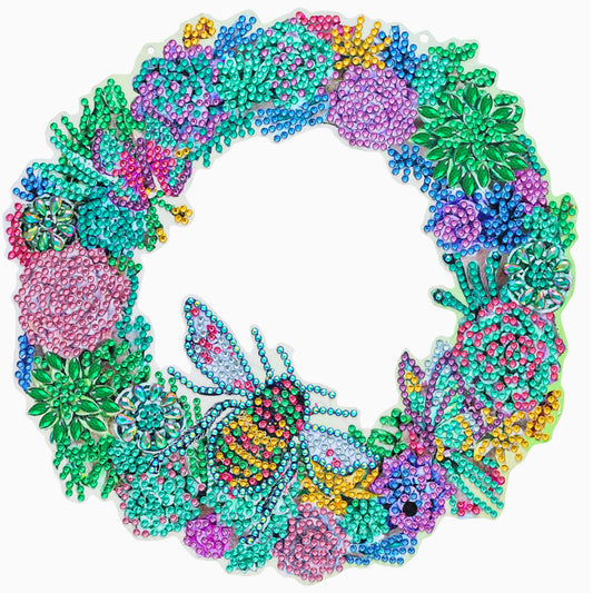 5D Ponit Drill Diamond Painting Crystal Wreath Mosaic Door Hanging Decor