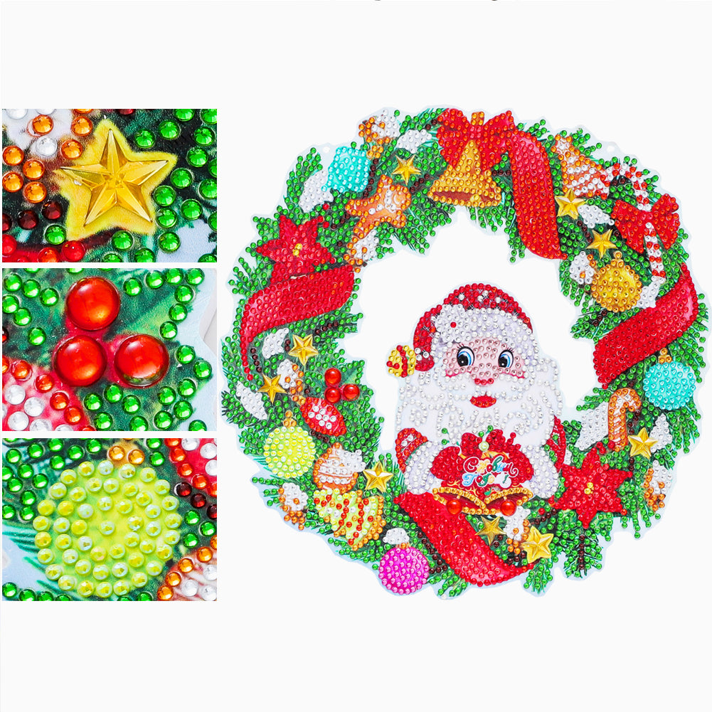 5D Ponit Drill Diamond Painting Crystal Wreath Mosaic Door Hanging Decor