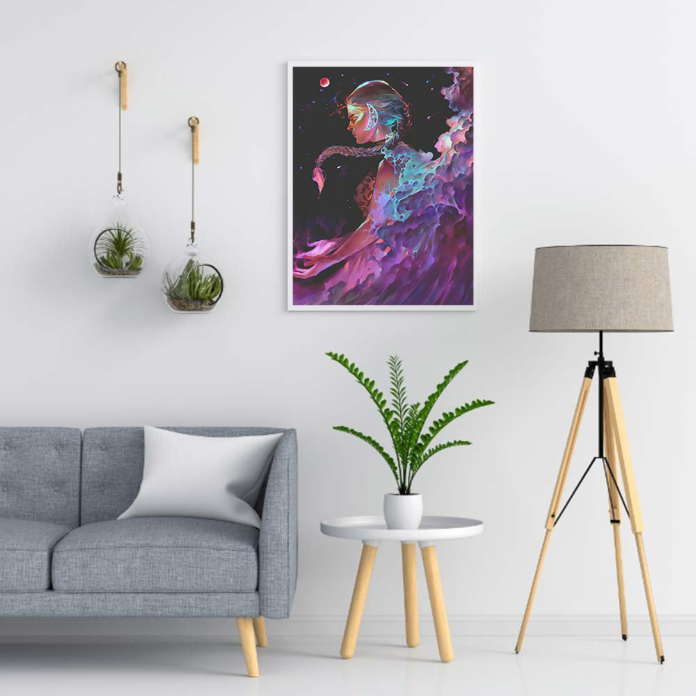 Melancholy Girl - Full Round Drill Diamond Painting 30*40CM