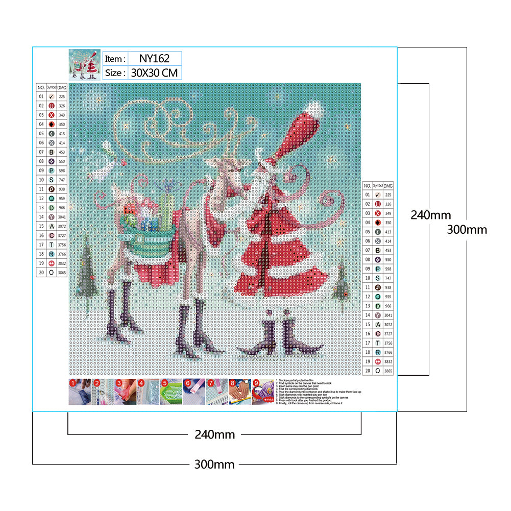 Santa - Full Round Drill Diamond Painting 30*30CM