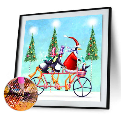 Santa Penguin - Full Round Drill Diamond Painting 30*30CM