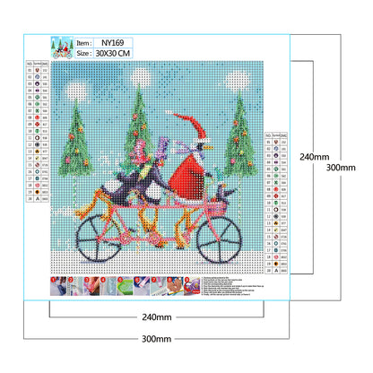 Santa Penguin - Full Round Drill Diamond Painting 30*30CM