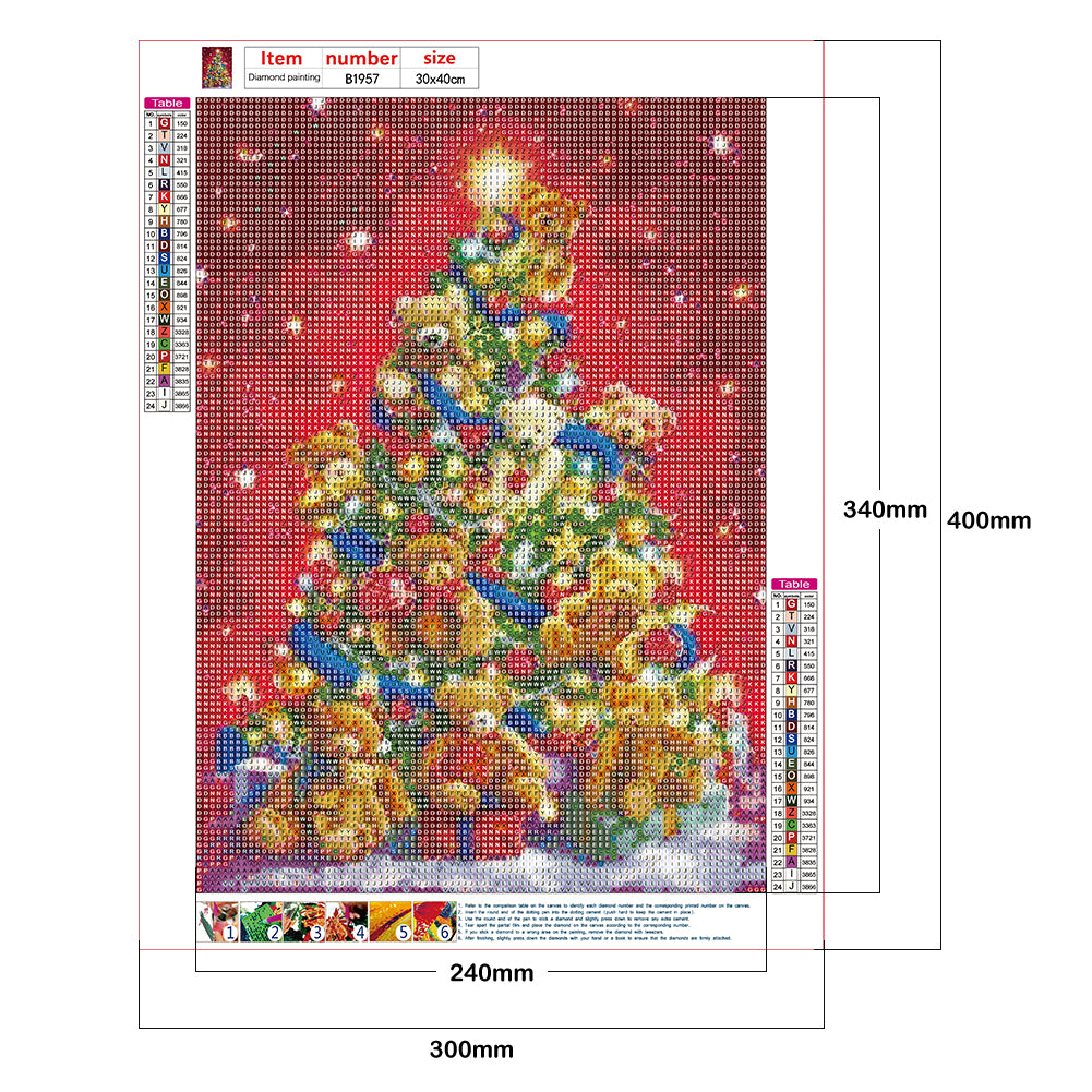 Christmas Tree - Full Round Drill Diamond Painting 30*40CM