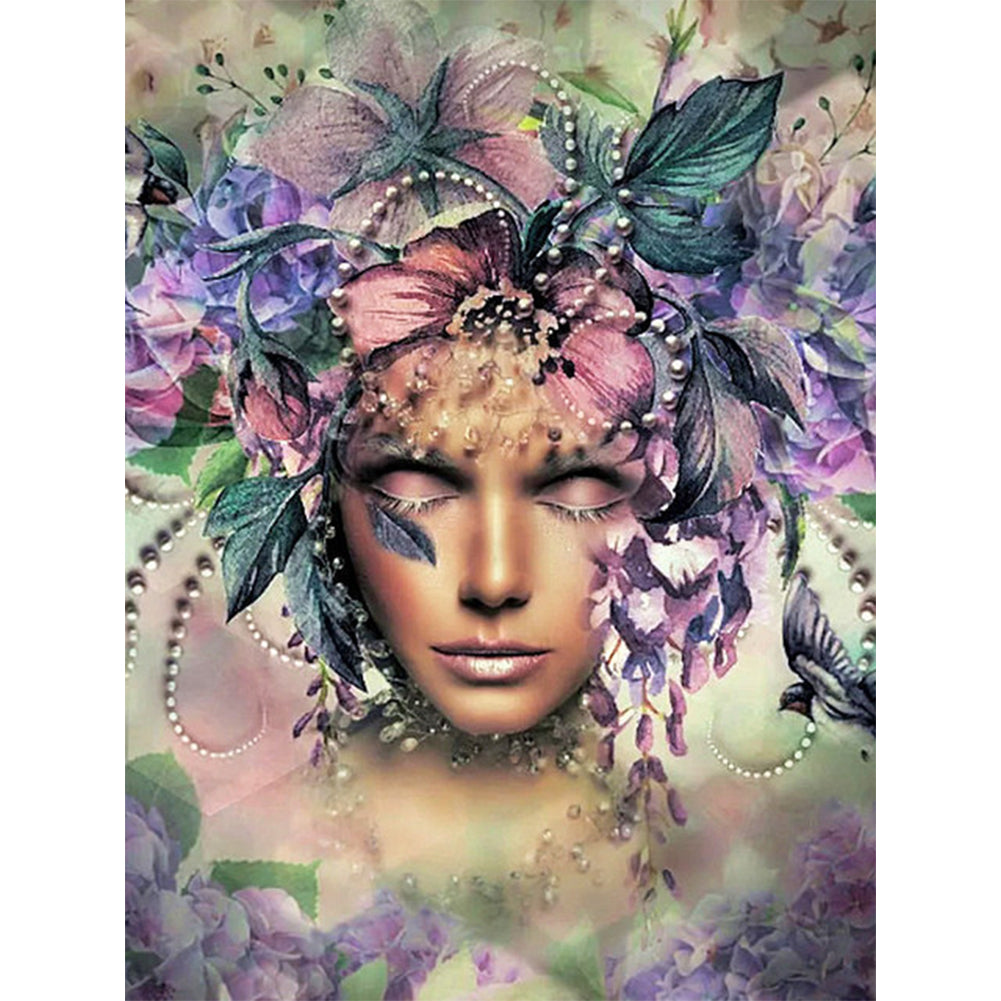 Flower Beauty - Full Round Drill Diamond Painting 40*50CM