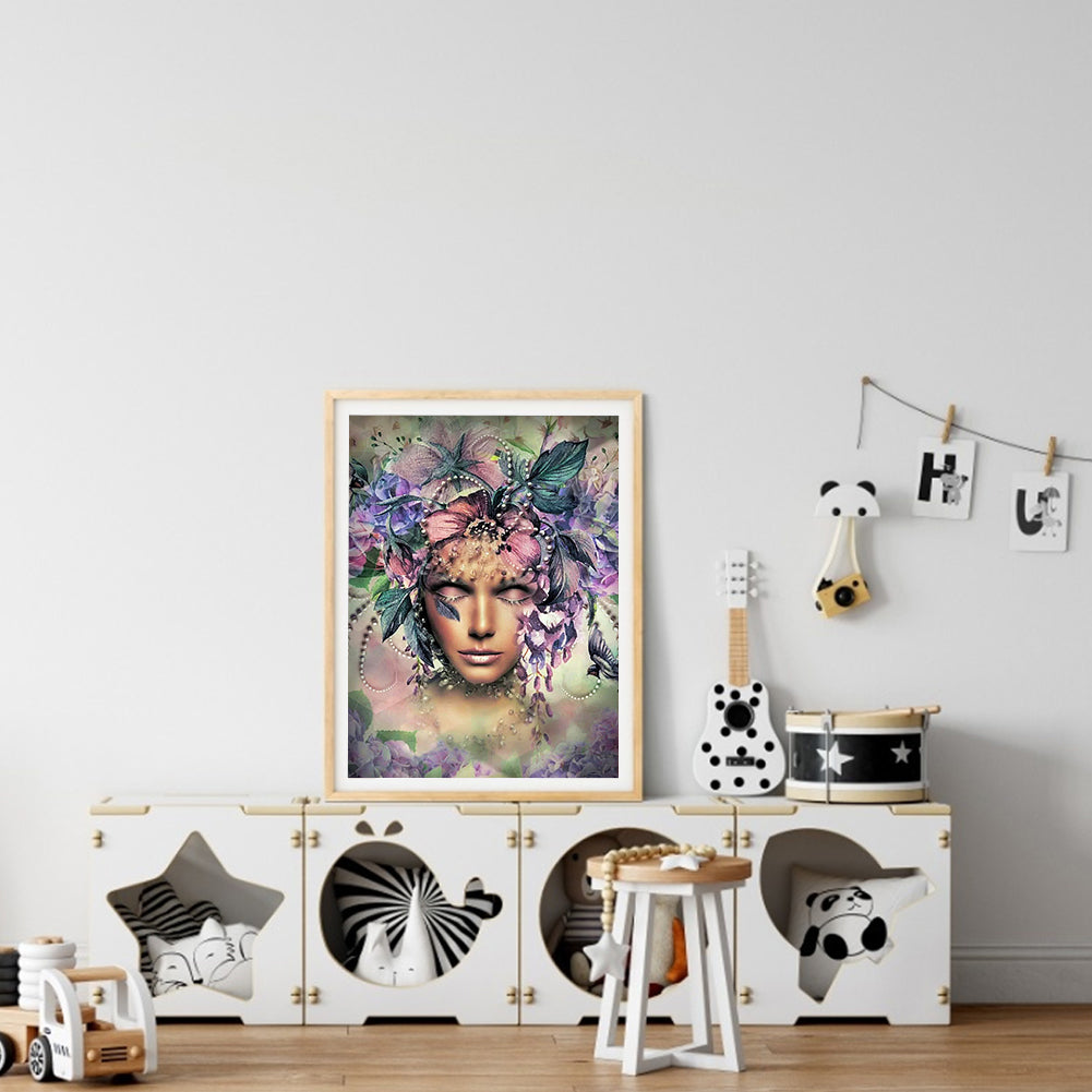 Flower Beauty - Full Round Drill Diamond Painting 40*50CM