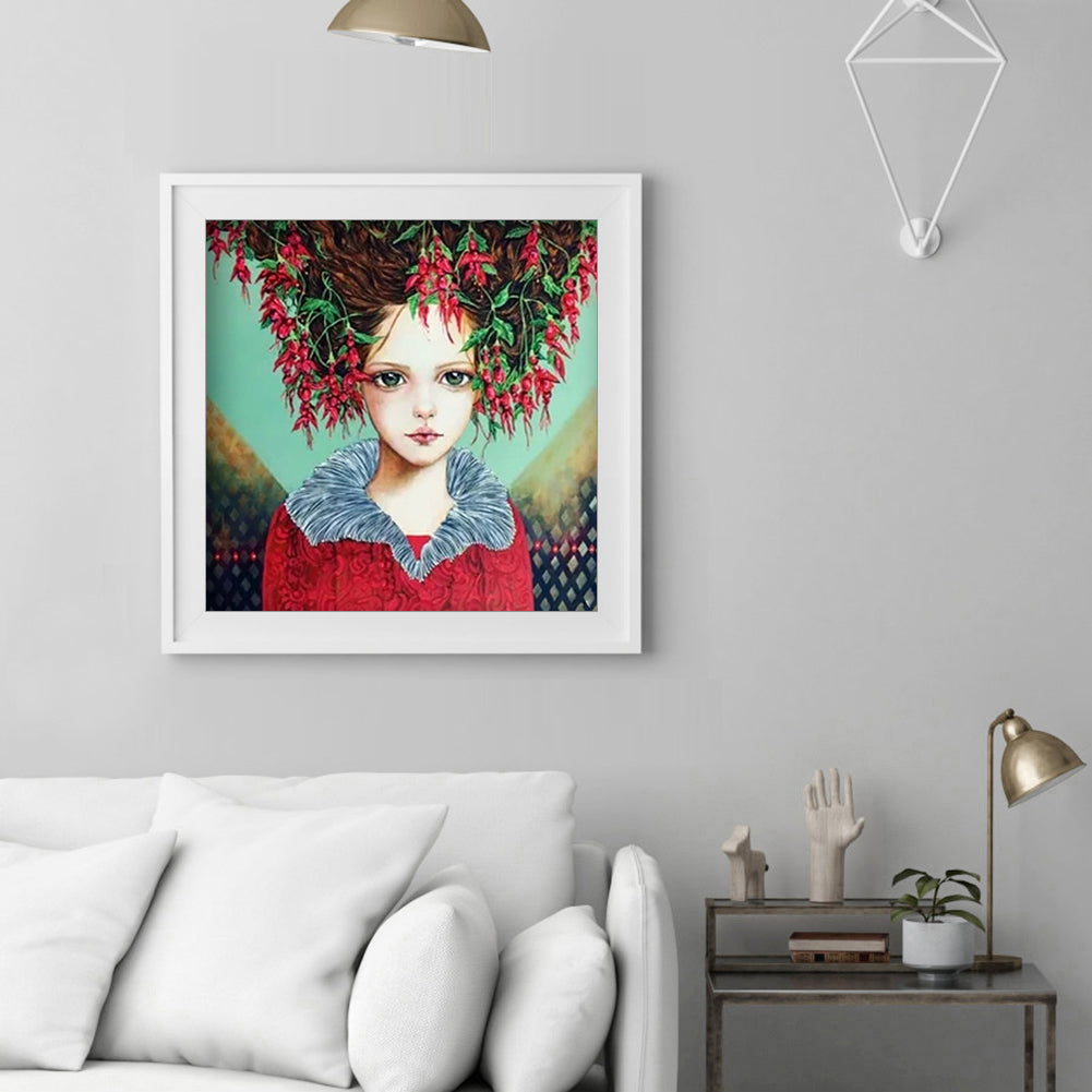 Flower Girl - Full Round Drill Diamond Painting 30*30CM