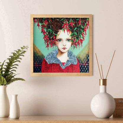 Flower Girl - Full Round Drill Diamond Painting 30*30CM