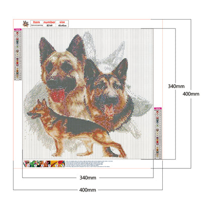 Dogs - Full Round Drill Diamond Painting 40*40CM