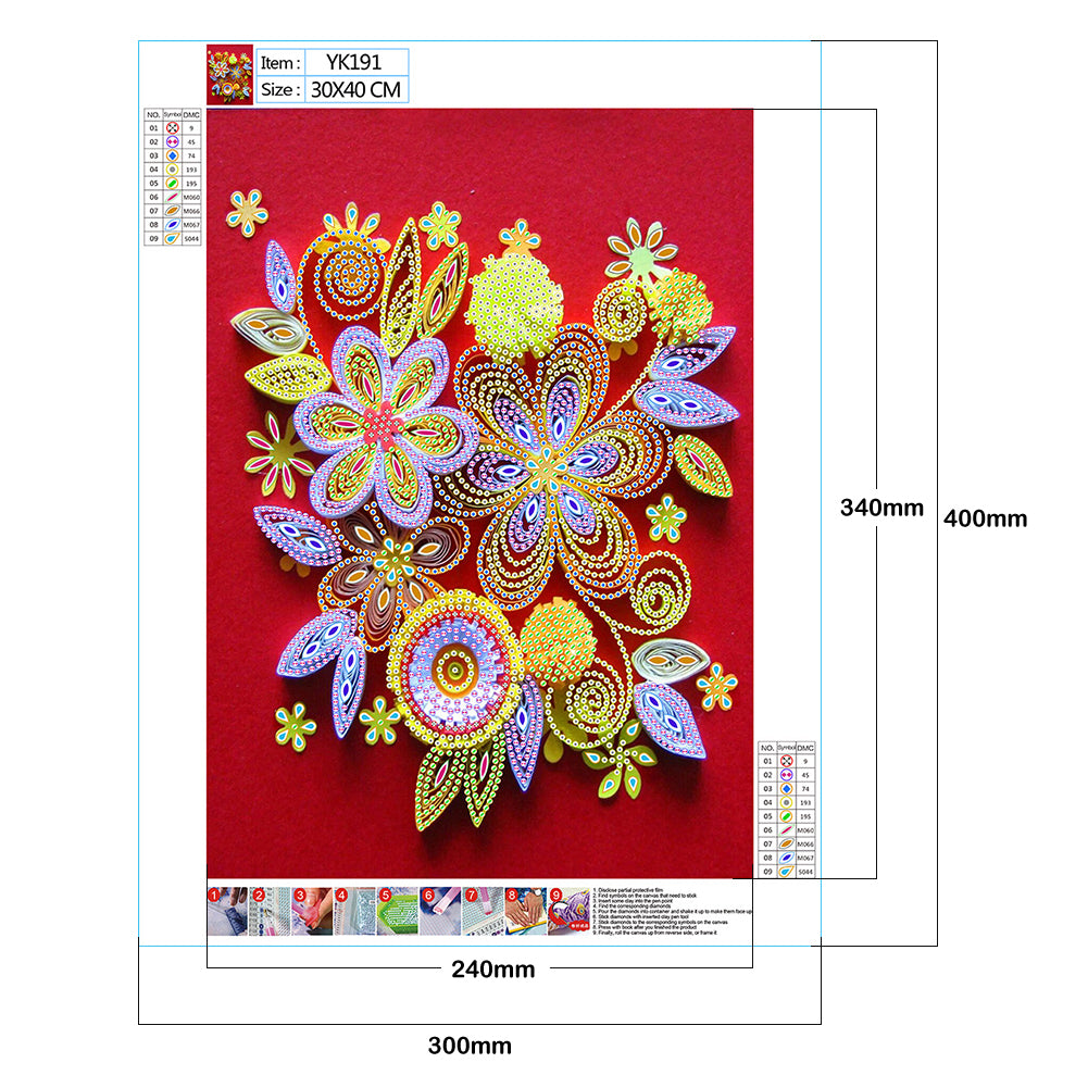 Paper Quilling - Special Shaped Drill Diamond Painting 30*40CM