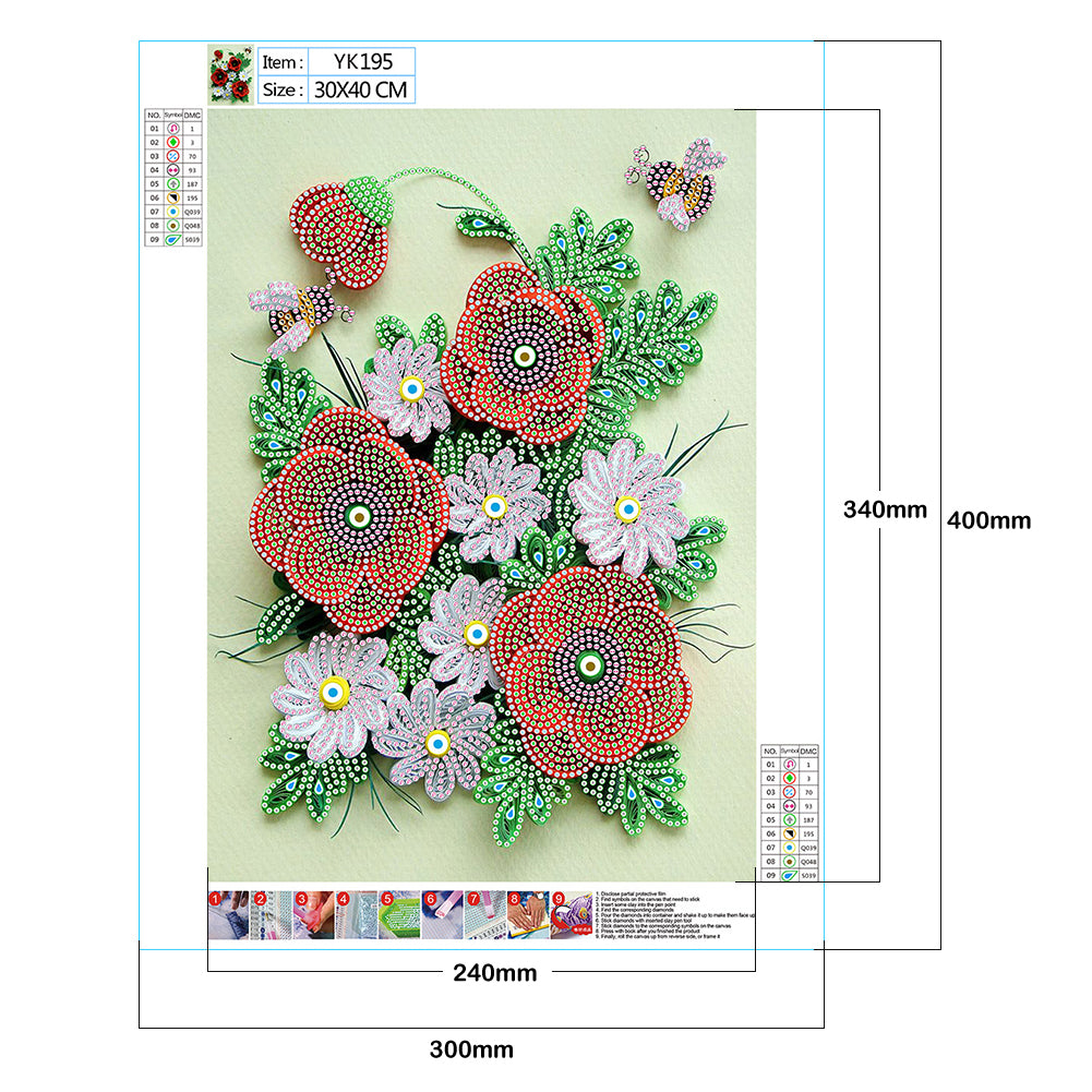 Paper Quilling - Special Shaped Drill Diamond Painting 30*40CM