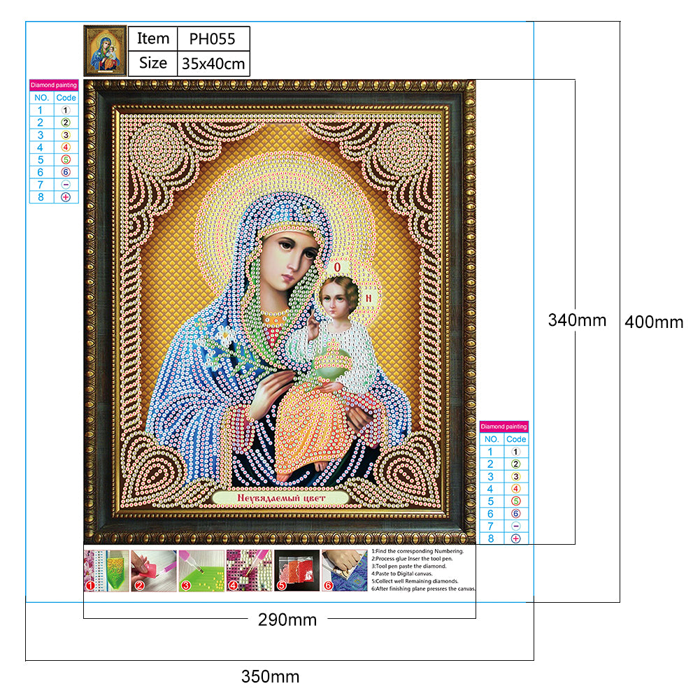 Religious Figures - Special Shaped Drill Diamond Painting 35*40CM