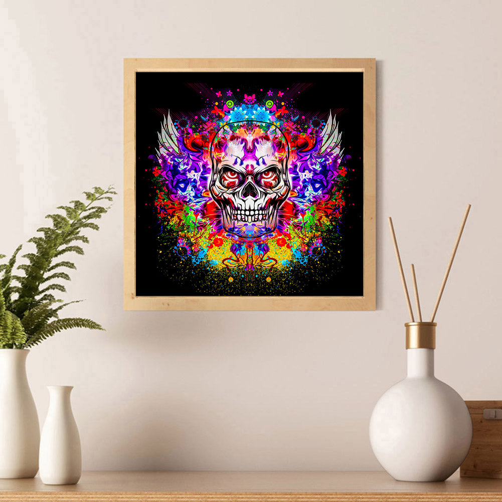 Colorful Skull - Full Round Drill Diamond Painting 40*40CM