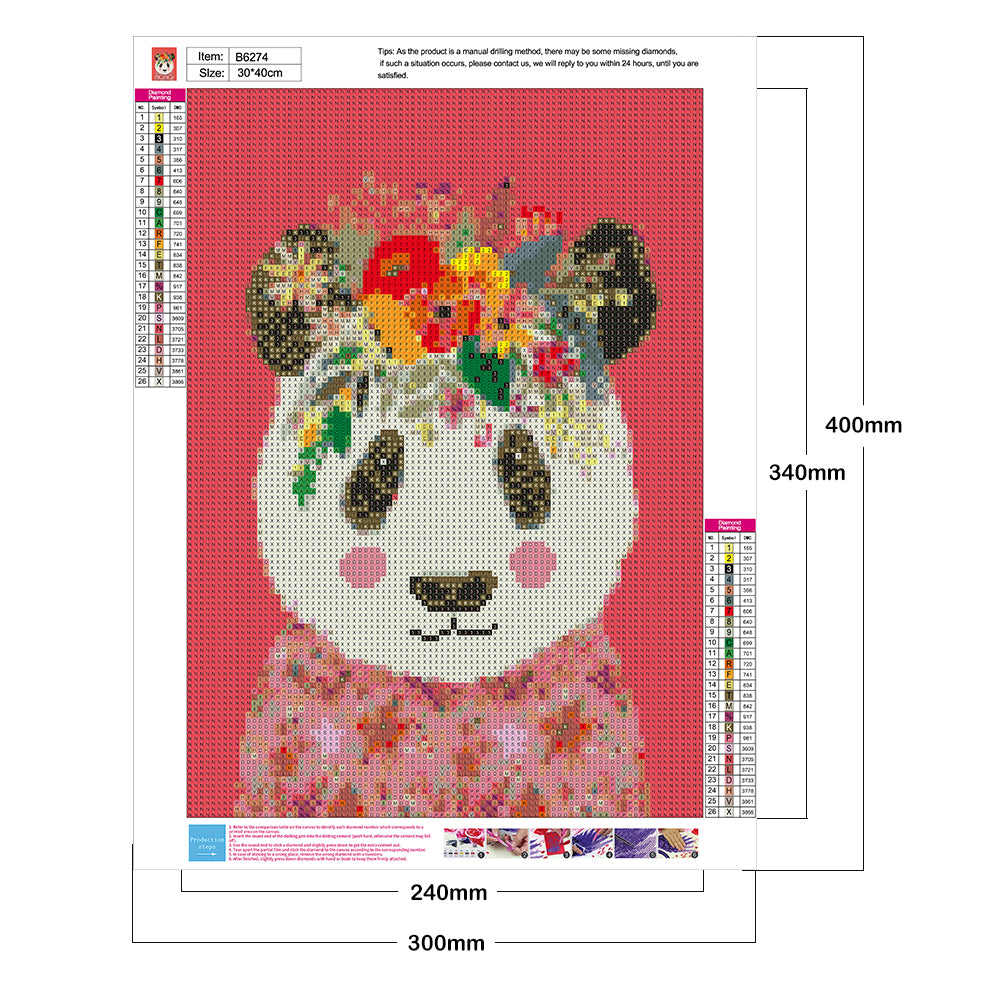 Panda - Full Round Drill Diamond Painting 30*40CM