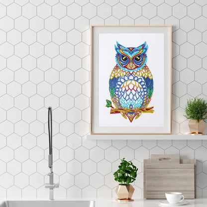 Owl - Special Shaped Drill Diamond Painting 30*40CM