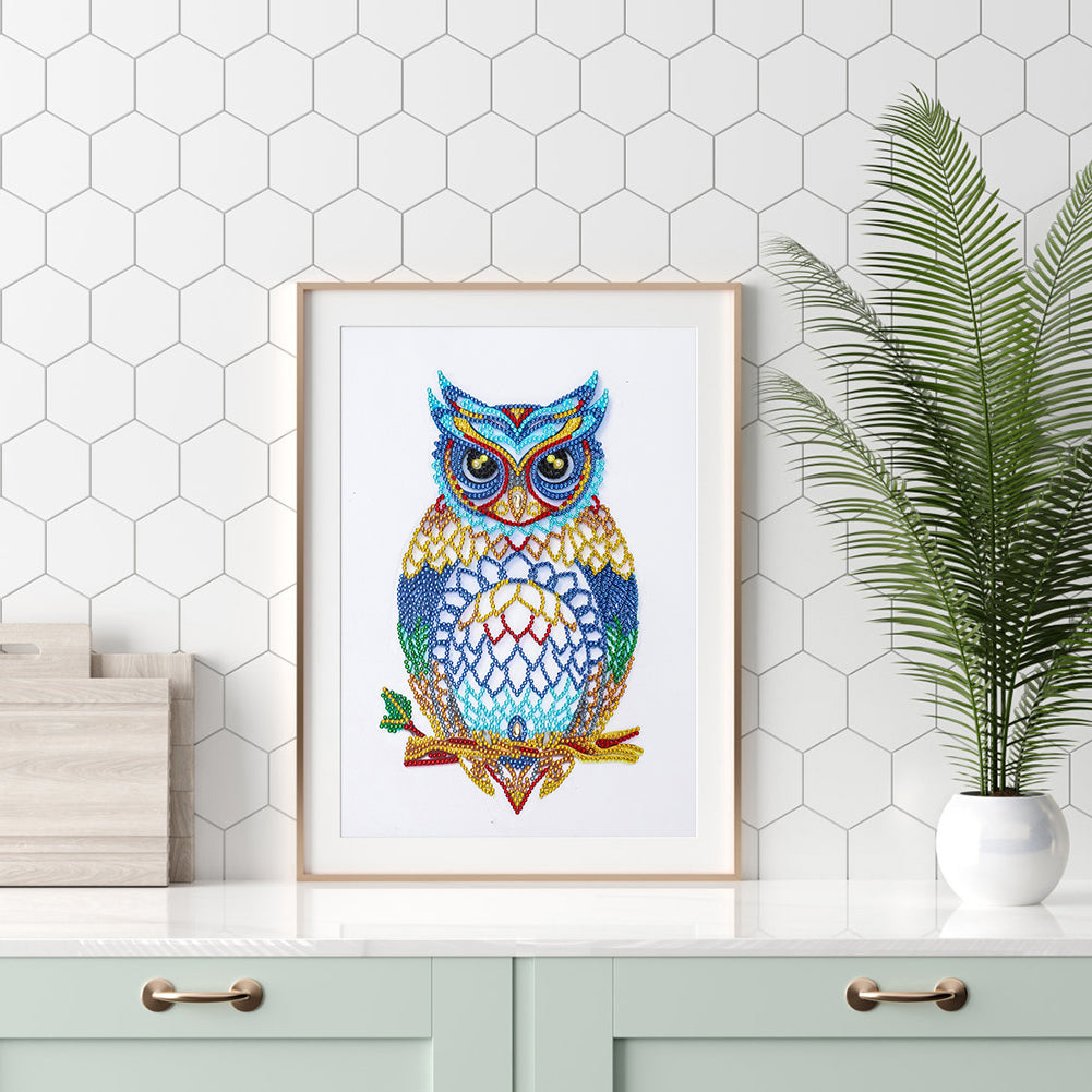 Owl - Special Shaped Drill Diamond Painting 30*40CM