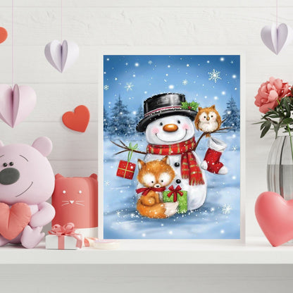 Snowman - Full Round Drill Diamond Painting 30*40CM