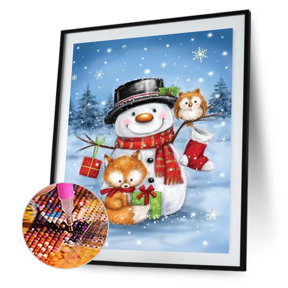 Snowman - Full Round Drill Diamond Painting 30*40CM