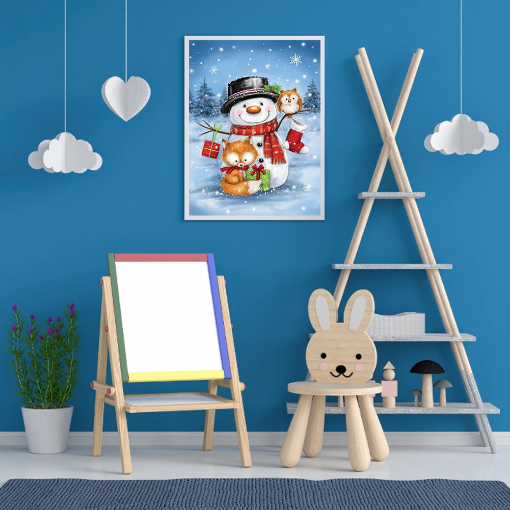 Snowman - Full Round Drill Diamond Painting 30*40CM