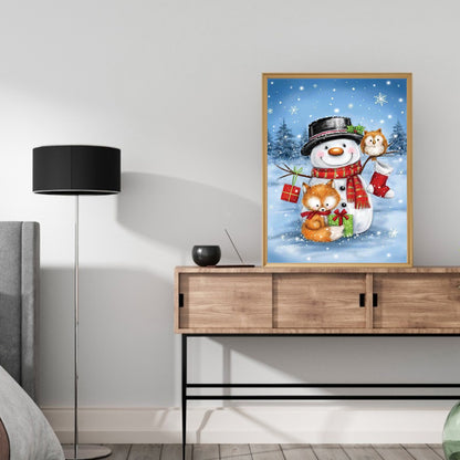 Snowman - Full Round Drill Diamond Painting 30*40CM