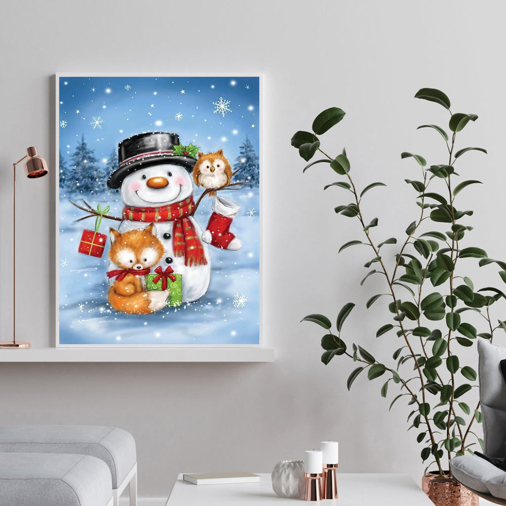 Snowman - Full Round Drill Diamond Painting 30*40CM