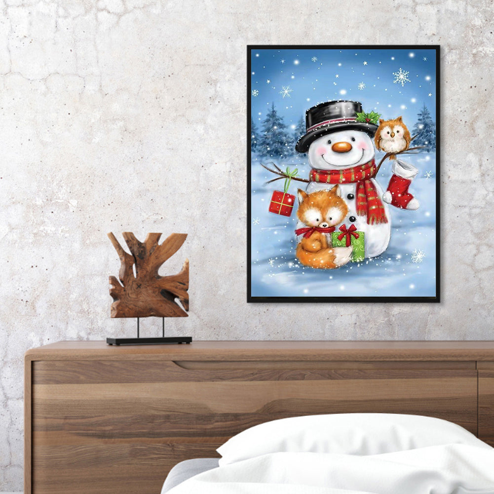 Snowman - Full Round Drill Diamond Painting 30*40CM