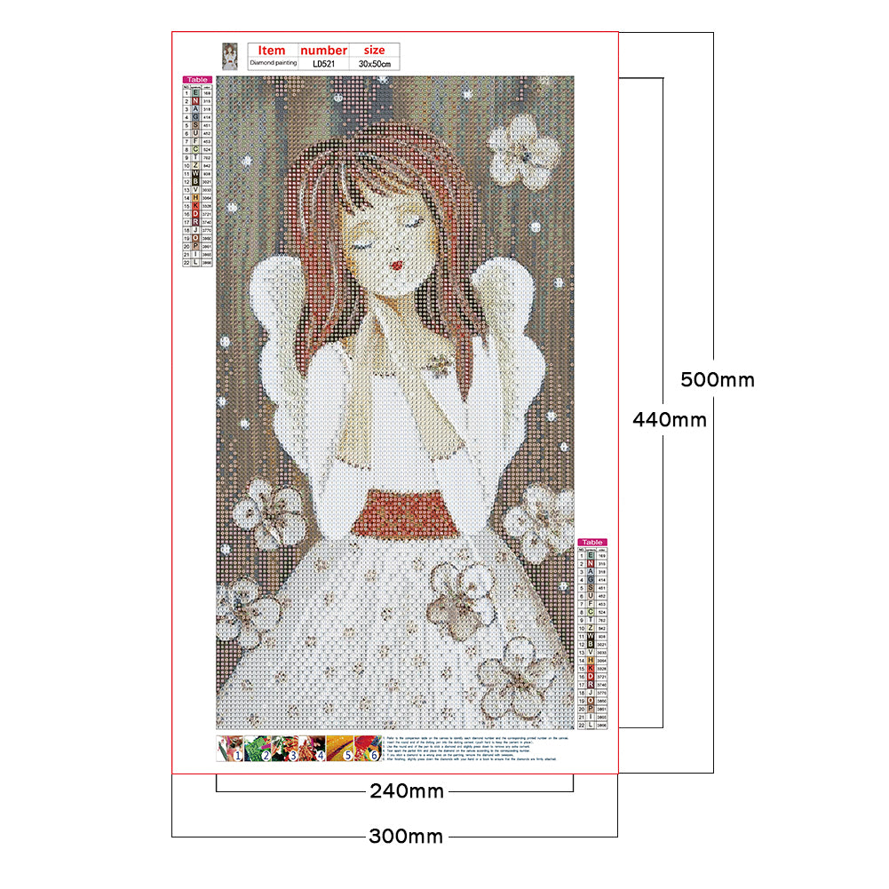 Angel Girl - Full Round Drill Diamond Painting 30*50CM