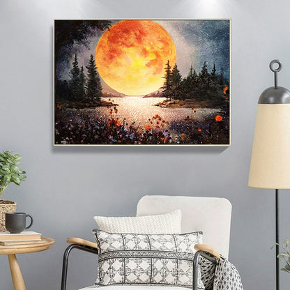 Big Moon - Full Round Drill Diamond Painting 40*30CM