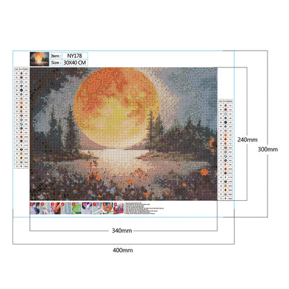 Big Moon - Full Round Drill Diamond Painting 40*30CM