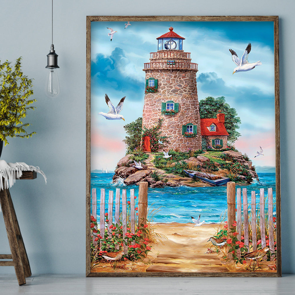 Lighthouse - Full Round Drill Diamond Painting 40*50CM