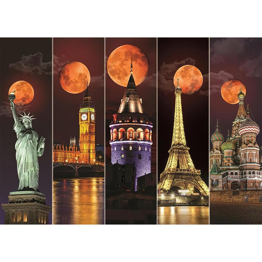 Moon Buildings - Full Round Drill Diamond Painting 40*30CM