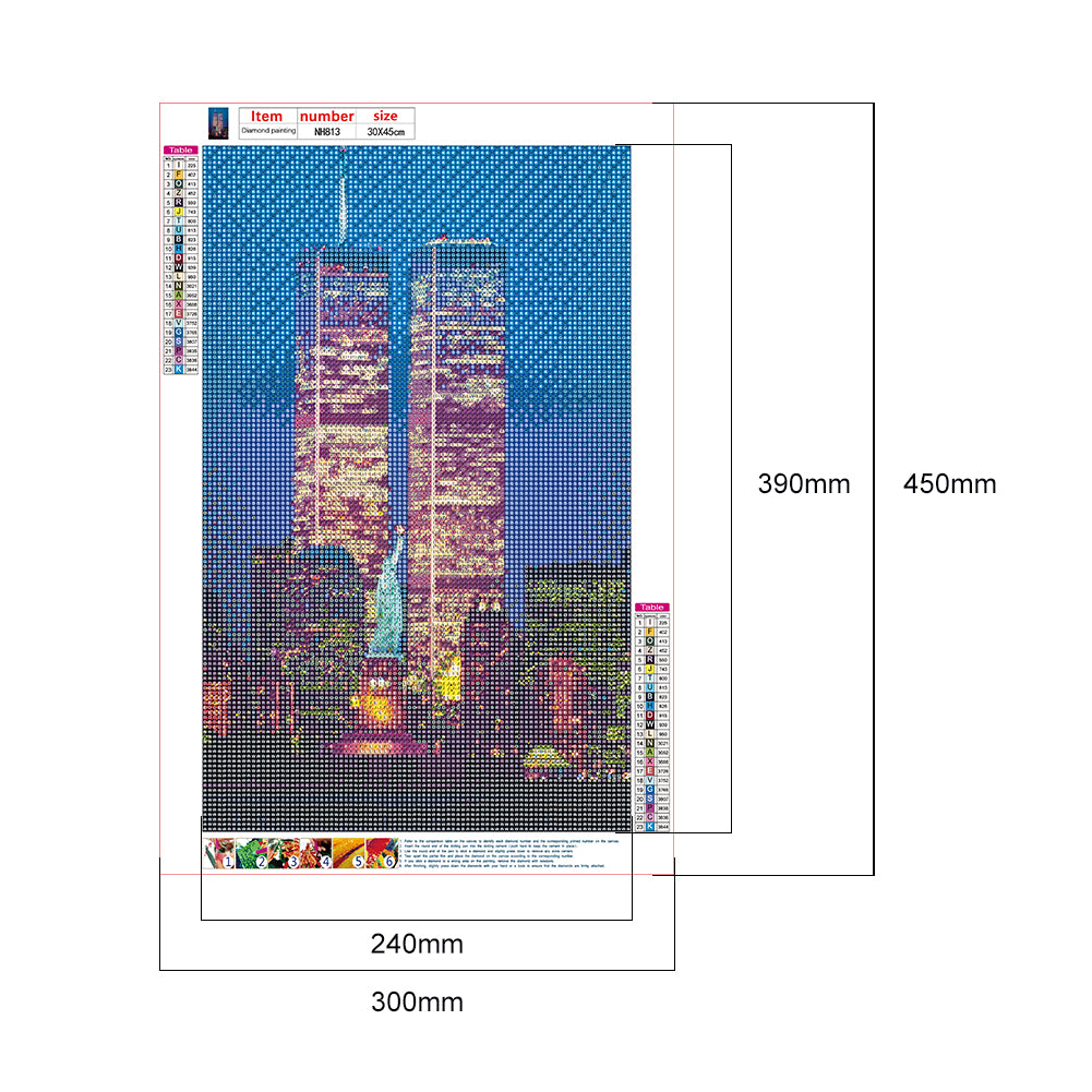 Twin Towers - Full Round Drill Diamond Painting 30*45CM