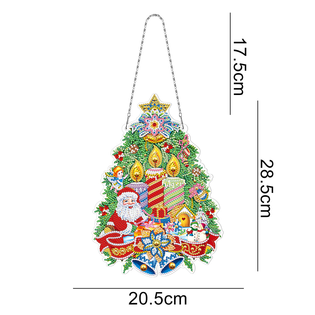 5D DIY Special Shaped Diamond Painting Christmas Wreath Kit w/ Lamp String