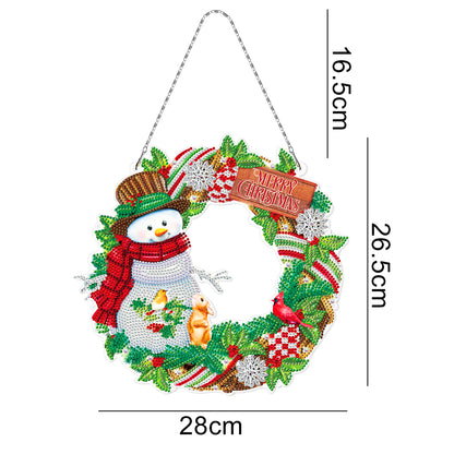 5D DIY Special Shaped Diamond Painting Christmas Wreath Kit w/ Lamp String